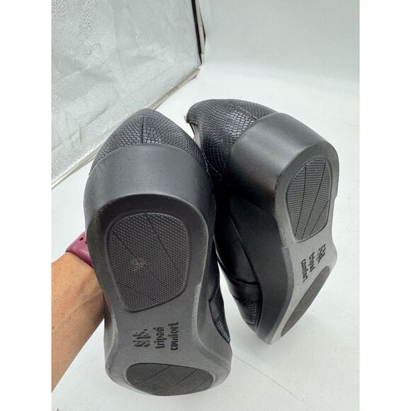 SAS Womens Nora Slip On Loafers Size 9W Black Wedge Leather Comfort Casual - Picture 15 of 15